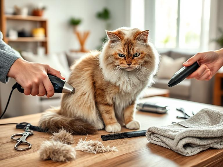 how do i shave my cats matted fur